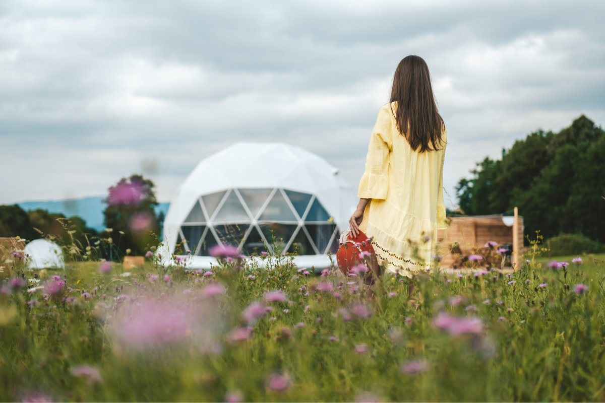 Glampingový stan v prírodnom prostredí